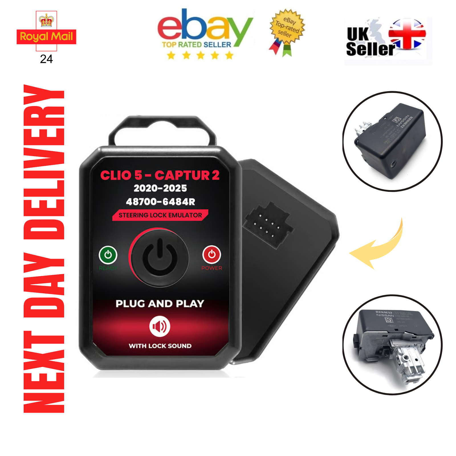 For Renault Clio 5 Captur 2 2020-2025 Steering Lock Emulator 48700-6484R - Mat-Emulators