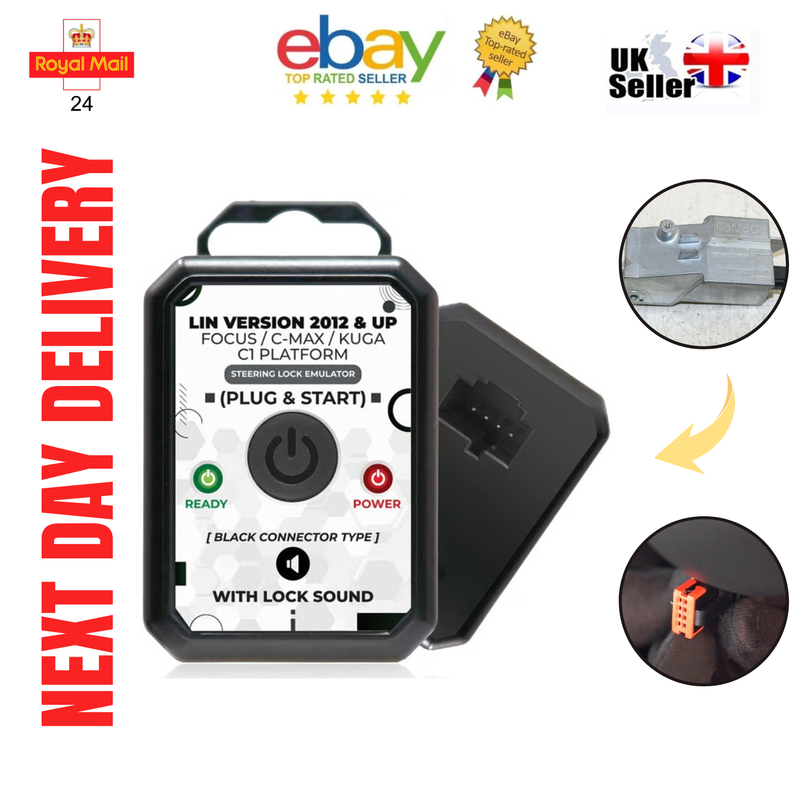 For Ford Kuga 2012–2019 ESL ELV Steering Lock Emulator AV6N‑3F880‑KX - Mat-Emulators